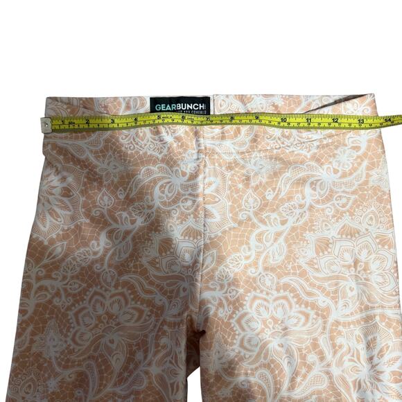 Gear Bunch leggings sz M yoga activewear stretchy lightweight cream & gold - Picture 5 of 9